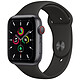Apple Watch SE GPS Cellular Space Gray Aluminium Sport Wristband Black 44 mm Connected Watch - Aluminium - Waterproof - GPS - Heart rate monitor - Retina display - Wi-Fi 2.4 GHz / Bluetooth - watchOS 7 - Sport strap 44 mm