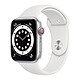 Apple Watch Series 6 GPS Cellular Aluminium Silver Sport Band White 44 mm Montre connectée 4G - Aluminium - étanche - GPS - Cardiofréquencemètre - écran Retina Always On - Wi-Fi 5 GHz / Bluetooth - watchOS 7