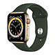 Apple Watch Series 6 GPS Cellular Stainless steel Gold Sport Band Cyprus Green 44 mm 4G Smartwatch - Stainless Steel - Waterproof - GPS - Heart Rate Monitor - Retina Always On - Wi-Fi 5 GHz / Bluetooth - watchOS 7 - Sport Strap 44 mm