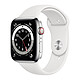 Apple Watch Series 6 GPS Cellular Stainless steel Silver Sport Wristband White 44 mm 4G Connected Watch - Stainless Steel - Waterproof - GPS - Heart Rate Monitor - Retina Always On - Wi-Fi 5 GHz / Bluetooth - watchOS 7 - Sport Strap 44 mm