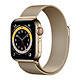 Apple Watch Series 6 GPS Cellular Stainless steel Gold Milanese Loop 40 mm  Montre connectée 4G - Acier inoxydable - étanche - GPS - Cardiofréquencemètre - écran Retina Always On - Wi-Fi 5 GHz / Bluetooth - watchOS 7