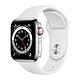 Apple Watch Series 6 GPS Cellular in acciaio inossidabile argento Sport Wristband Bianco 40 mm Orologio connesso 4G - Acciaio inossidabile - Impermeabile - GPS - Cardiofrequenzimetro - Display Retina sempre acceso - 5 GHz Wi-Fi / Bluetooth - watchOS 7 - 40 mm Sport Band