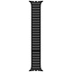 Apple Bracelet Leather Link 44 mm Black - Large Leather link bracelet for Apple Watch 42/44 mm - size M/L