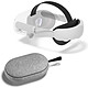 Oculus Sangle Elite Quest 2 + Travel Case + Batterie Sangle ergonomique haut de gamme pour casque VR Oculus Quest 2 avec batterie et étui de transport