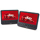 Calibre MPD278T Pack de 2 reproductores de DVD portátiles con pantalla LCD de 7", batería recargable, salida de auriculares, puerto USB y mandos a distancia