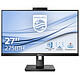Philips 27" LED - 275B1H/00 2560 x 1440 pixels - 4 ms (gris à gris) - 16/9 - Dalle IPS - Pivot - DisplayPort/HDMI - Hub USB - Webcam - Haut-parleurs - Noir