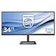 Philips 34" LED - 345E2AE/00 3440 x 1440 pixels - 4 ms (grey-grey) - 21/9 - IPS panel - FreeSync - HDMI/DisplayPort - Adjustable height - Speakers - Black