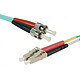 Jarretière optique duplex multimode 3mm OM3 LC-UPC/ST-UPC (1 mètre) Câble fibre optique - 1 m