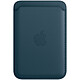 Portafoglio in pelle per Apple iPhone con MagSafe Blu Baltico Custodia in pelle per schede con MagSafe per iPhone 12 / 12 Pro