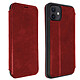 Akashi Etui Folio Cuir Italien Rouge iPhone 12 / 12 Pro Etui folio en cuir véritable pour Apple iPhone 12 / 12 Pro