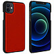 Akashi Coque Cuir Italien Rouge iPhone 12 / 12 Pro Coque en cuir véritable rouge pour Apple iPhone 12 / 12 Pro