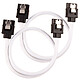 Corsair Câble SATA gainé Premium 30 cm (coloris blanc) Lot de deux câbles SATA gainé 30 cm compatibles SATA 3.0 (6 Gb/s)