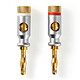 Nedis Set of 2 Banana Connectors Gold Set of 2 banana connectors male to female for HP cables up to 7 mm
