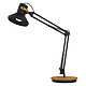 Unilux Baya Bamboo Lampe de bureau en bambou et acier avec ampoule LED, bras pivotant et double articulation