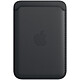 Cartera de piel para el iPhone de Apple con MagSafe Negro - Funda de cuero para tarjetas con MagSafe para el iPhone 12 / 12 Pro