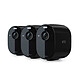 Arlo Essential Pack 3 Spotlight Camera (Black) Pack of 3 Full HD Wireless Cameras with Night Vision
