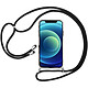 Akashi Coque Renforcée Lanière iPhone 12 / 12 Pro Coque de protection transparente avec angles renforcés et lanière pour Apple 12 / 12 Pro
