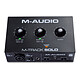 M-Audio M-Track Solo USB-B audio interface, 2 channels, 1 mic/line combo input with 6.3 mm crystal XLR/jack pramplifier, 2 cinch outputs, 1 3.5 mm jack and phantom power supply