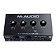 M-Audio M-Track Duo USB-B audio interface, 2 channels, 1 mic/line combo input with Crystal XLR/ 6.3 mm jack pramplifier, 1 6.3 mm jack and phantom power supply