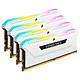 Corsair Vengeance RGB PRO SL Series 32GB (4x8GB) DDR4 3200MHz CL16 - White Quad Channel Kit 4 PC4-25600 DDR4 RAM Sticks - CMH32GX4M4E3200C16W