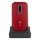 Doro 6620 Rouge/Blanc Téléphone 3G Compatible Appareils Auditifs (HAC) - Ecran 2.8" 240 x 320 - 800 mAh