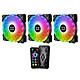 Xigmatek Galaxy III Royal (x3) Pack of 3 x 120mm case fans with addressable RGB LEDs, control hub and remote control