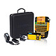 Kit de maletín DYMO Rhino 4200 Kit de impresora de etiquetas de 6 - 9 - 12 - 19 mm con teclado AZERTY + cartucho de etiquetas de vinilo blanco de 12 mm + maletín de transporte + adaptador de corriente