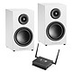 AIO Pro A50 Elara LN01 white laquer 2 x 50 Watt Stro Amplifier with Bluetooth, Wi-Fi, Ethernet and USB 50 W Bass-Reflex Compact Library Speaker (pair)