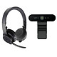 Logitech Pro Personnal Video Collaboration Kit 4K Ultra HD webcam with two omnidirectional microphones Bluetooth headset