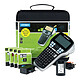 Kit de caja DYMO LabelManager 420P Kit de impresora de etiquetas con 4 cartuchos de etiquetas D1 7 m (6 - 9 - 12 - 19 mm) + maletín de transporte + batería + adaptador de corriente