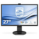 Philips 27" LED - 271B8QJKEB 1920 x 1080 pixels - 5 ms (greyscale) - 16/9 format - IPS panel - Pivot - HDMI/DisplayPort/VGA/DVI - USB Hub - Webcam - Speakers - Black