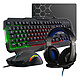 The G-Lab Combo Argon E (UK) Ensemble 4 en 1 pour gamer (clavier rétroéclairé QWERTY + souris optique rétroéclairée + casque-micro + tapis)