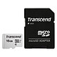 Transcend MicroSDHC 300S 16 Go + Adaptateur SD Carte mémoire MicroSDHC UHS-I U1 Classe 10 16 Go