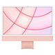 Apple iMac (2021) 24" 256 Go Rose (MGPM3FN/A-MKPN) Magic Keyboard avec Pavé numérique Puce Apple M1 8 Go SSD 256 Go Ecran Retina 4.5K 24" Wi-Fi AX/Bluetooth Thunderbolt/USB 4 USB-C 3.1 Gigabit Ethernet Webcam macOS Big Sur