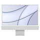Apple iMac (2021) 24" 256 Go Argent (MGTF3FN/A-M1-8/7-MKPN) Magic Keyboard avec Pavé numérique Puce Apple M1 8 Go SSD 256 Go Ecran Retina 4.5K 24" Wi-Fi AX/Bluetooth Thunderbolt/USB 4 Webcam macOS Big Sur