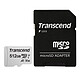 Transcend MicroSDHC 300S 512 Go + Adaptateur SD Carte mémoire MicroSDXC UHS-I U3 A1 V30 512 Go