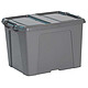 CEP Strata Boîte de rangement 40L Anthracite Boîte de rangement en polypropylène 100% recyclées et recyclables - 40 litres - Gris Anthracite