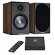 Elipson Connect 250 + Monitor Audio Bronze 50 Walnut Connected Stereo Amplifier - 2 x 50W - Wi-Fi/Bluetooth/Ethernet - Multiroom + 80W Compact Bookshelf Speakers (pair)
