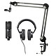 Audio-Technica Creator Pack Complete pack with Hi-Res Audio USB cardioid condenser microphone, circum-aural headphones and articulated arm