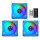 Abkoncore CY120B ARGB Spectrum Sync (3 in 1) Pack of 3 ARGB 120 mm LED fans with control box and remote control