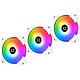 Xigmatek BX120 Galaxy III Essential 3 Pack - White Pack of 3 120 mm case fans with addressable RGB LEDs and remote control