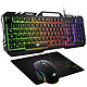Spirit of Gamer PRO-MK5 Gamer kit with RGB backlighting - wired semi-mechanical keyboard (French AZERTY), wired optical mouse 6400 dpi, 7 buttons and mouse pad