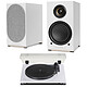 Teac TN-180BT-A3 White + AIO TWIN White Frosted Triangle Belt driven turntable - 3 speeds (33-45-78 rpm) - Bluetooth - Integrated pre-amp - Audio-Technica ATN3600L + Active wireless speakers