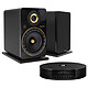 Elipson MC Connect HD + Prestige Facet 8B Black/Gold Anniversary Edition Connected Stereo Amplifier - 2 x 120 Watts - FM/DAB+ - CD Player - Wi-Fi/Ethernet - Bluetooth aptX HD - Multiroom   Limited Edition Audiophile Bookshelf Speakers (pair)