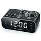 Muse M-18 CRB Radio-réveil portable FM avec double alarme, fonction snooze et écran 1.2"