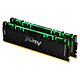 Kingston FURY Renegade RGB 16GB (2x8GB) DDR4 4000MHz CL19 Dual Channel Kit 2 PC4-32000 DDR4 RAM Sticks - KF440C19RBAK2/16