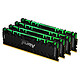 Kingston FURY Renegade RGB 128 Go (4 x 32 Go) DDR4 3600 MHz CL18 Kit Quad Channel 4 barrettes de RAM DDR4 PC4-28800 - KF436C18RBAK4/128