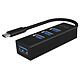 ICY BOX IB-HUB1409-C3 Concentrador de 4 puertos USB 3.0 (color negro)