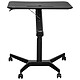 REKT R-Desk Mobile Sofa Edition Black Mobile shelf - length 71.5 cm - depth 47.5 cm - adjustable height with jack 65-95 cm - metal structure with wheels - smartphone/tablet rest