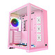 Xigmatek Aquarius S Pink Medium tower case with tempered glass windows and 3 RGB fans